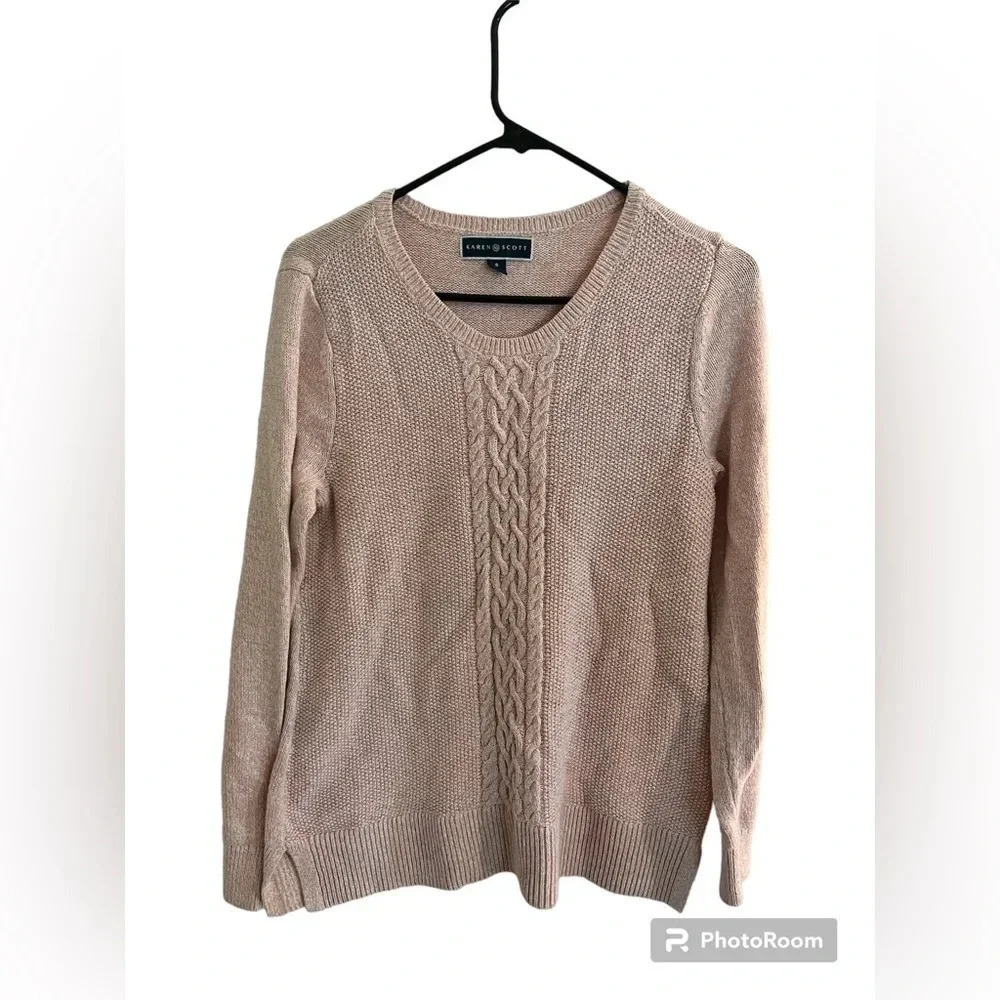 Karen Scott size small light pink sweater
